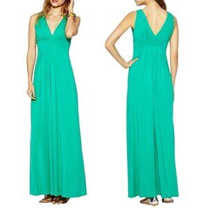 AVALEIGH Babydoll Maxi Dress Sz.M Green Sleeveless Empire Waist Summer Y2K